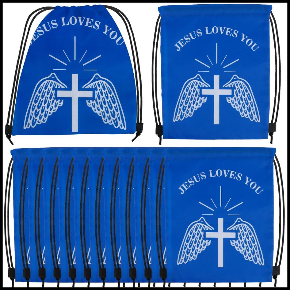 Drawstring Backpack Set Religious Christian Party… - image 1